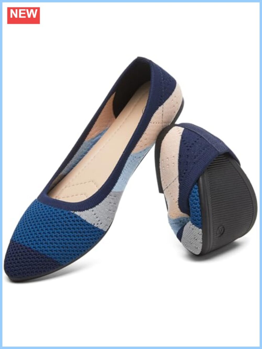 Women's Mesh Ballet Flats Pointed Toe Slip On Comfortable Dress Shoes